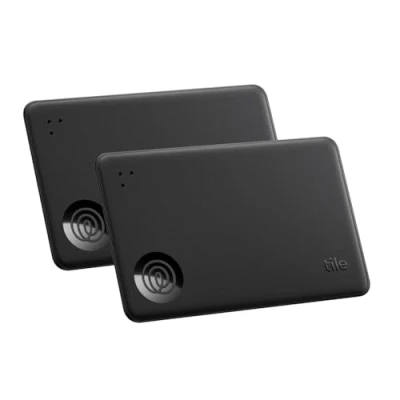 Abbildung von Tile by Life360 Slim (2024) Geldbörsenfinder, Bluetooth Tracker und Gegenstandsfinder für Gepäckanhänger, Reisepässe mehr, iOS &amp; Android kompatibel, Handy Finder, 2er Pack (Schwarz)