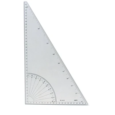 Abbildung von Graphoplex Geodreieck/Winkelmesser, 90, Gradeinteilung mit geraden Kanten, transparent
