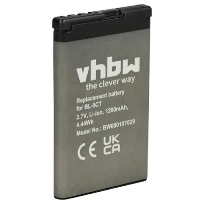 Abbildung von vhbw 1x Akku Ersatz für Nokia BL 5CT Handy Smartphone Telefon (1200 mAh, 3,7 V, Li Ion)
