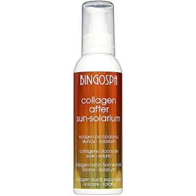 Abbildung von After Sun Kollagen Serum nach Sonnenbad/Solarium mit Vitamin E, Seidenproteinen und Aloe vera 135g BINGOSPA