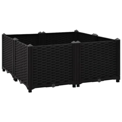 Abbildung von vidaXL Hochbeet Pflanzkasten Blumenkasten Gemüsebeet Pflanzbeet Blumenbeet Frühbeet Gartenbeet Pflanzkübel Blumenkübel 80x80x38cm Polypropylen