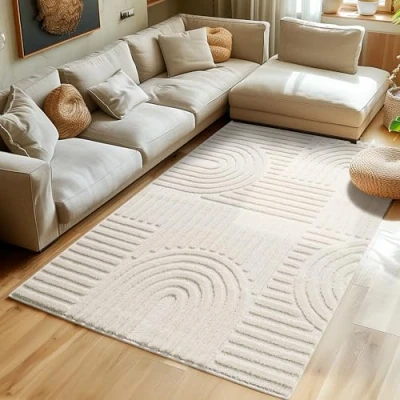 Abbildung von Designteppich Skandinavischer Boho, SIMPEX24, Rechteckig, Höhe: 8 mm, Teppich Wohnzimmer, Schlafzimmer, Gästezimmer