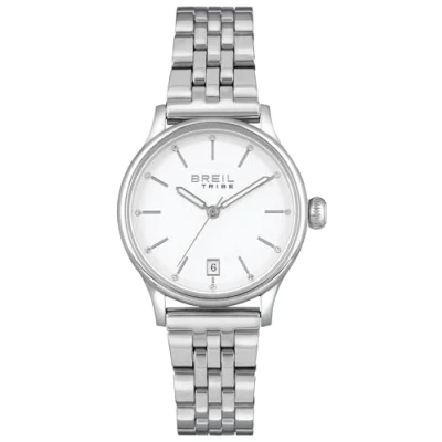 Abbildung von Breil Tribe Damen Armbanduhr Classy Classic Elegance White Edelstahl Silber Weiß 32mm, Wasserdichtigkeit: 5 Bar, EW0495
