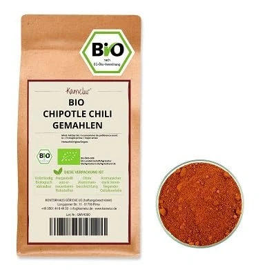 Abbildung von Kamelur BIO Chipotle Chili gemahlen 250g Jalapeno Chilli Pulver aus kontrolliert biologischem Anbau