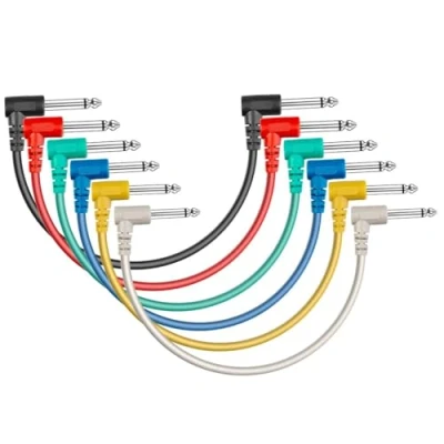 Abbildung von SONICAKE Patchkabel Gitarre Pedal 20CM Rechtwinklig 6.35mm Instrumentenkabel geräuschlos Klinkenpatchkabel für Effektpedale 6 Stück