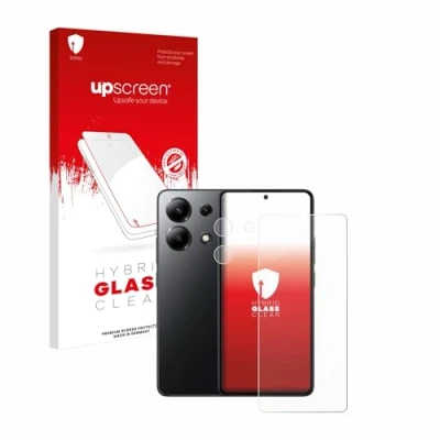 Abbildung von upscreen Schutzglas für Xiaomi Redmi Note 13 4G (Display+Kamera) Schutzfolie, Glas Folie [Klar, 9H Panzerschutz, Anti Fingerprint]