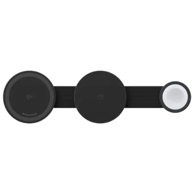 Abbildung von Anker MagGo 3 in 1 Kabellose Ladestation, MagSafe Kompatibles Qi2 Zertifiziertes 15W Ladegerät (mit EU/US/UK Stecker), Faltbares Reise Ladepad für iPhone 16/15, AirPods, Apple Watch (Keine Powerbank)