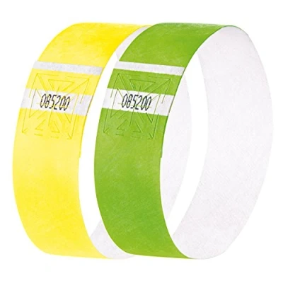 Abbildung von SIGEL EB219 Einlassbänder Super Soft, 2 x 60 Stück, Gelb und Grün fluoreszierend, Festival Armbänder