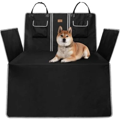 Abbildung von AMZPET Hundedecke Auto Kofferraum Kofferraumschutz Hund Kombi Kratzfeste Schutzmatte mit Aufbewahrungstaschen Wasserdichter (59x127x100 cm)
