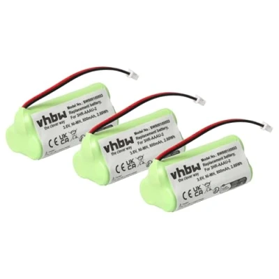 Abbildung von vhbw 3X Akku kompatibel mit Bang &amp; Olufsen BeoCom 2 schnurlos Festnetz Telefon (700mAh, 3,6V, NiMH)