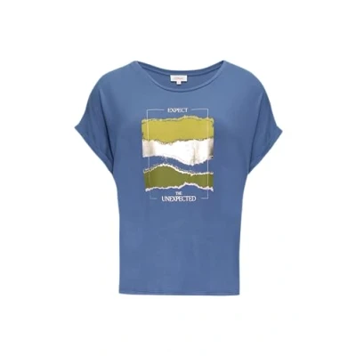 Abbildung von T Shirt aus Viskosestretch mit Frontprint blau 36