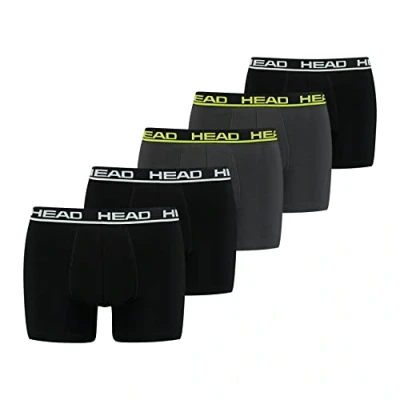 Abbildung von Head 5 PACK Basic Boxershorts Black phantom, Herren, Größe: XL, phantom