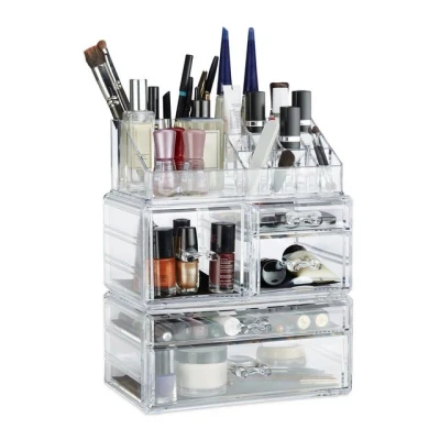 Abbildung von relaxdays Make Up Organizer Acryl mit 21 Fächern, Transparent