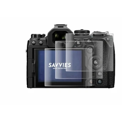 Abbildung von Savvies 4 Stück Full Screen Schutzfolie für Olympus OM System 1 Mark II Cover Displayschutz Folie [3D Curved, Transparent]