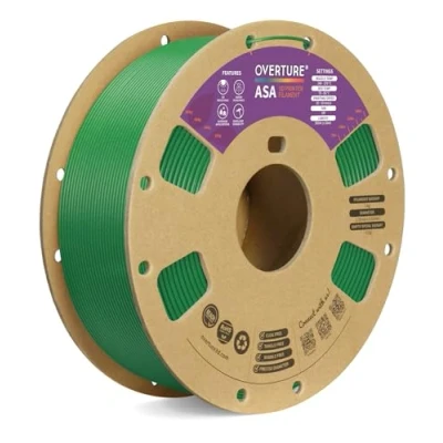 Abbildung von OVERTURE ASA Filament 1.75mm, Spule 1kg (2.2lbs), Maßgenauigkeit +/ 0.03 mm, für 3D Drucker (Diamond Green)
