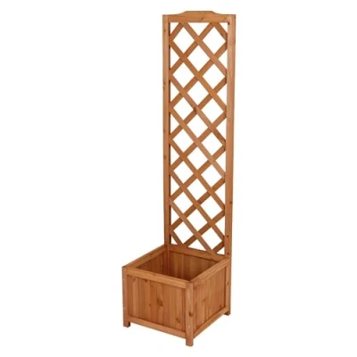 Abbildung von Spetebo Pflanzkübel Holz mit Spalier (Anzahl, 1 St., Stück), 135 x 40 cm Blumenkasten Rankhilfe