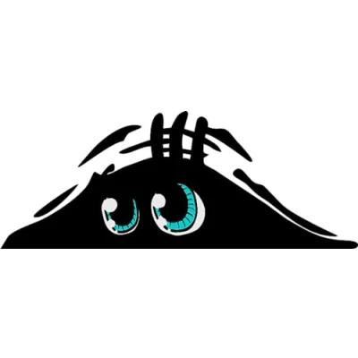 Abbildung von 15x7cm 2Stück 3D Funny Peeking Monster Cartoon Auto Aufkleber Vinyl Badge Emblem Hochwertiger Premium Sticker Decal Autoaufkleber versteckt Augen blau M01