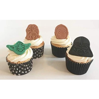 Abbildung von 12 Handgemachte Kuchendekorationen aus Zucker: Star Wars