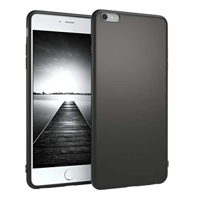 Abbildung von EAZY CASE Handyhülle Silikon mit Kameraschutz kompatibel iPhone 6 Plus / 6S in Schwarz Matt, Ultra dünn, Slimcover, Silikonhülle, Hülle, Softcase, Backcover