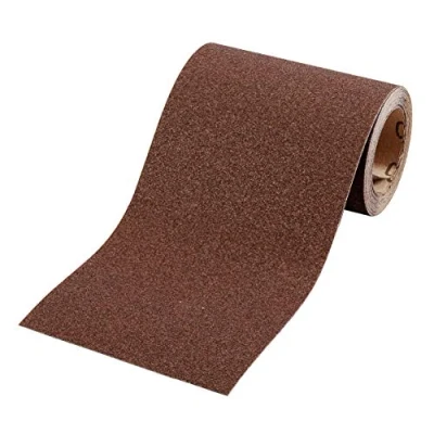 Abbildung von kwb Schleifrolle 5 m x 115 mm aus Korund mit Körnung 120, hochwertiger Kunstharz Verleimung und verstärktem Papierträger für den mittelfeinen Schliff von Holz Metall