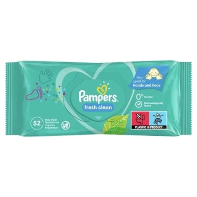 Abbildung von Pampers 81688030 Fresh Clean Baby Feuchttücher, weiß, 52 Stück