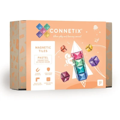 Abbildung von CONNETIX Magnetische Fliesen Pastell Quadrat Packen, 40 Stück