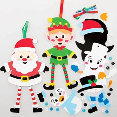 Abbildung von Baker Ross FE999 Weihnachts Bastelperlen Set 5er Pack, Dekoration, Kreativsets für Kinder zum Basteln und Dekorieren