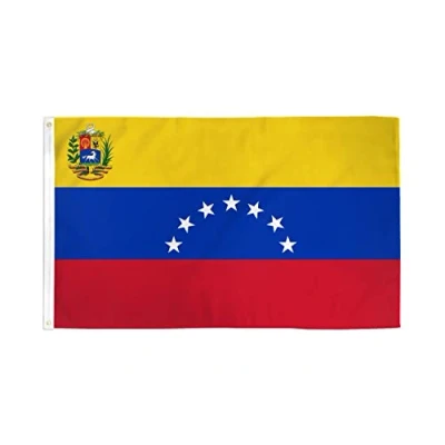 Abbildung von AZ FLAG Flagge Venezuela Alt mit Wappenschild 90x60 cm Fahne 100% Polyester Messing Ösen 50g
