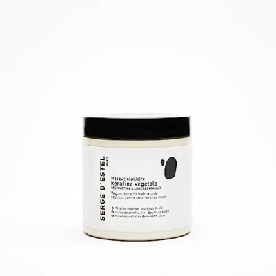 Abbildung von SERGE D&#039;ESTEL PARIS Keratin Maske für geglättetes Haar 250g Glättet Nährt Repariert Macht das weich, durch Glätten beschädigt wurde Vegane Formel, 250 g
