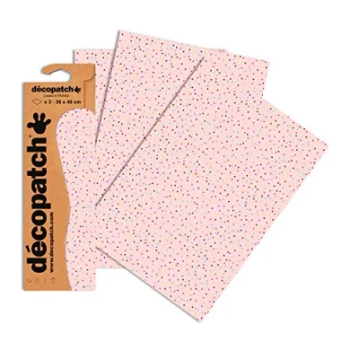 Abbildung von Decopatch Papier No. 681 (pink Streu Herzen, 395 x 298 mm) 3er Pack