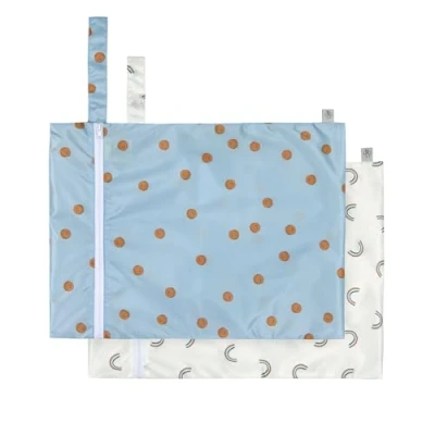 Abbildung von LÄSSIG Nasstasche wiederverwendbar für Kind Baby 2 Stück/Wet Bag Happy Rascals Smile