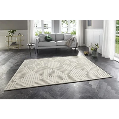 Abbildung von ELLE DECORATION Designteppich &quot;Manipu&quot;, rechteckig, Flauschiger Kurzflor, Hoch Tief Effekt, Modern, Weich, Wohnzimmer