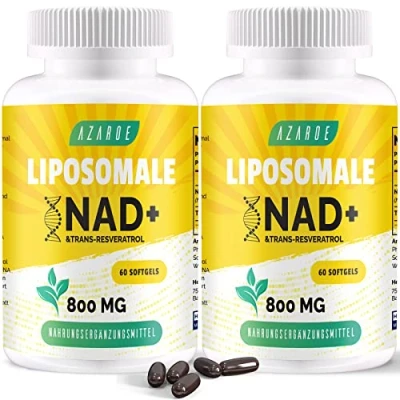 Abbildung von Liposomales NAD+ Trans Resveratrol 800 mg Softgels, überlegene Alternative, Effizienter als NR, Hohe Absorption, 60 Softgels (60 Stück (2er Pack))