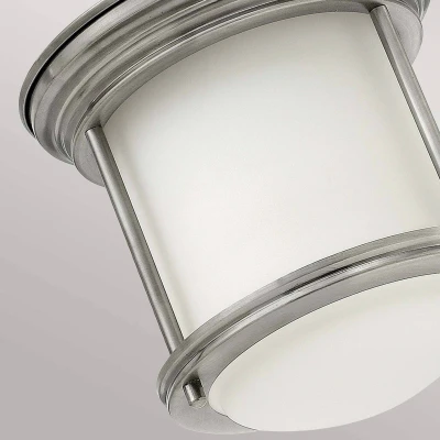 Abbildung von Elstead Lighting QN Hadrian MINI F AN OPAL QUINTIESSE Deckenleuchte E27 1x40W IP44 Stahl Nickel antik, Opalglas satiniert weiß H:18.5cm