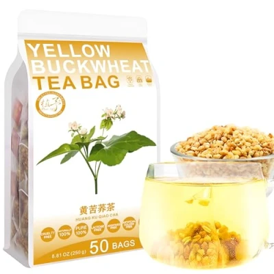 Abbildung von Plant Gift Yellow Buckwheat Tea Bag 8.81oz (5g*50bags) Buchweizen, chinesischer reiner natürlicher, Gesundheits gemischter Tee, Kombination von Blumen Tee 250g 黄苦荞茶