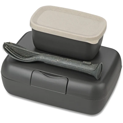 Abbildung von Koziol Lunchbox mit Besteckset Candy Grau
