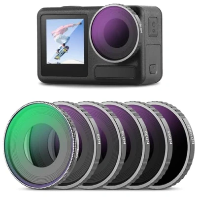 Abbildung von NEEWER CPL &amp; ND Filter Set für Action 5 Pro/4 (6er Pack), CPL+ND8+ND16+ND32+ND64+ND1000 Filterset Actionkamera Zubehör,Mehrschichtiges optisches HD Glas, kompatibel mit DJI Osmo Pro/4, FL A13