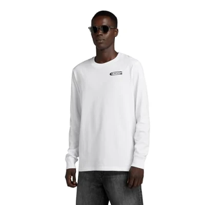 Abbildung von G Star OLD School Chest Langarmshirt, Herren, Größe: Large, White