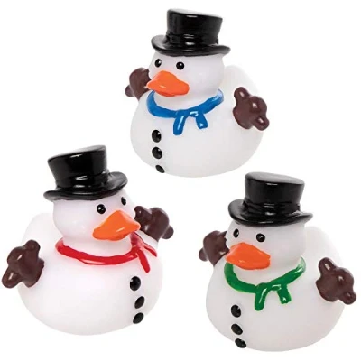 Abbildung von Baker Ross AX367 Schneemann Gummienten, 6 Stück, Spielzeug für Kinder, ideal Nikolaus oder als Partytütenfüller Kinder