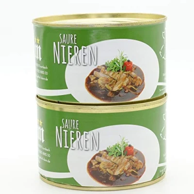 Abbildung von 2 X Konserve Diem 400g Saure Nieren vom Landschwein Klassische Balsamico Soße 240g gewürfelte Nierchen je lange haltbar