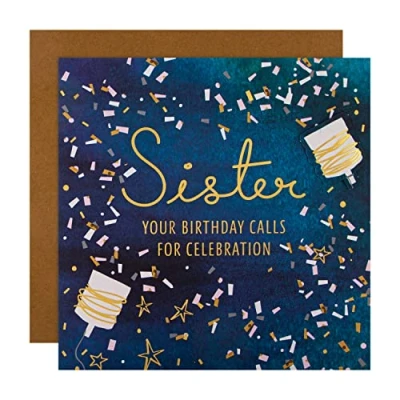 Abbildung von Hallmark Große Geburtstagskarte für Schwester, modernes Party Design, mehrfarbig (ECM25557624)