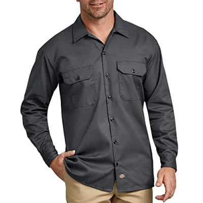 Abbildung von Dickies Herren Freizeithemd Streetwear Male Shirt Long Sleeve Work, Blau (Dark Navy DN), XL