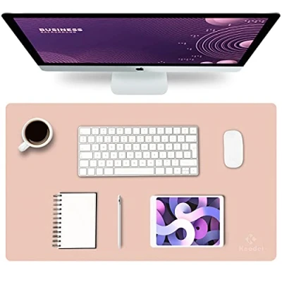 Abbildung von K KNODEL Tischunterlage, Schreibtischunterlage, 60 x 35cm PVC Laptop wasserdichte Schreibunterlage für Büro oder Heimbereich, doppelseitig (Rosa/Silber)