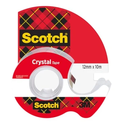 Abbildung von Scotch™ 600H1210 Crystal Klebeband 1 Rolle im Einweg Handabroller (12 mm x 10 m)