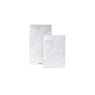Abbildung von Tyvek Faltentasche mit Spitzboden C4 (324x229x20mm) haftklebend Fenster weiß 55g 100 Stück