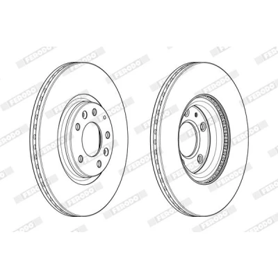 Abbildung von FERODO PREMIER DDF1880C Bremsscheibe 320 25 5 114,3 Belüftet beschichtet ohne Zubehör FIAT: Ducato III Kastenwagen, Pritsche / Fahrgestell
