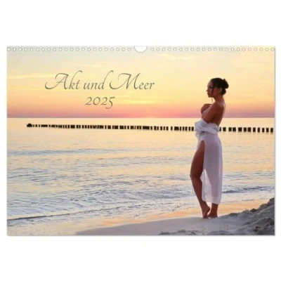 Abbildung von Akt und Meer (Wandkalender 2025 DIN A3 quer), CALVENDO Monatskalender
