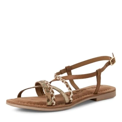 Abbildung von Tamaris Riemensandalette, Damen, Größe: 38, Cognac comb Schuhe