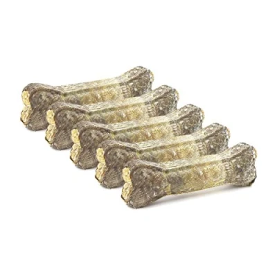 Abbildung von DOGBOSS 100% Natur Kauknochen Hundeknochen, Rinderhaut mit Dorsch, 5 Stück 17 cm