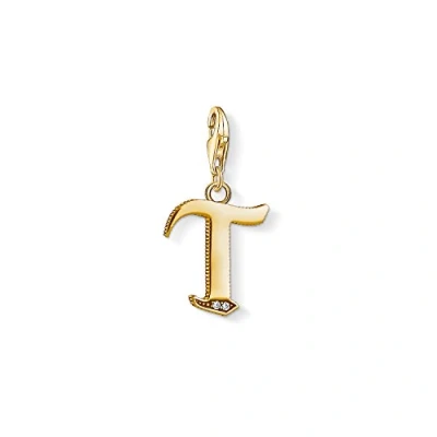 Abbildung von Thomas Sabo Damen Charm Anhänger S Buchstabe Gold Club 925 Sterling Silber 1625 414 39